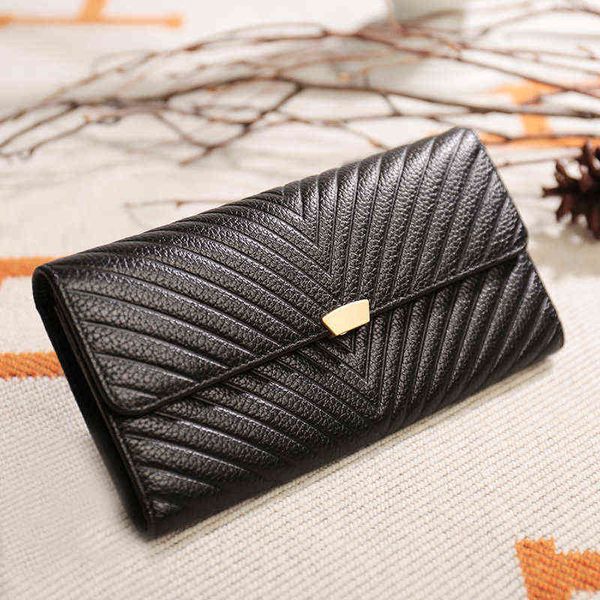 

fashion women's purse large capacity leather zipper double fold long handbag women's purse 220616, Red;black