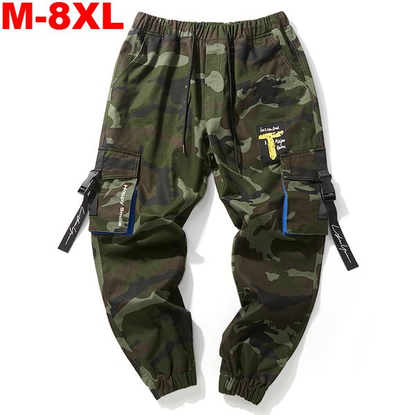Plus Camouflage Cargo Pants taglia 8XL Pantaloni da jogging Pantaloni da uomo Hip Hop Army Camo Pantaloni sportivi da uomo Tasche grandi Ankel Cargo Pants