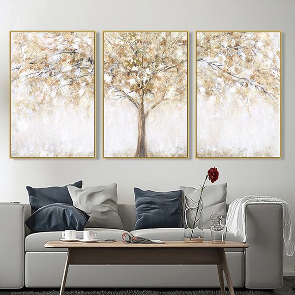 Albero astratto Tela Wall Art Poster Immagine Decorazioni per la casa Paesaggio scandinavo nordico Dipinti interni Arredamento della camera