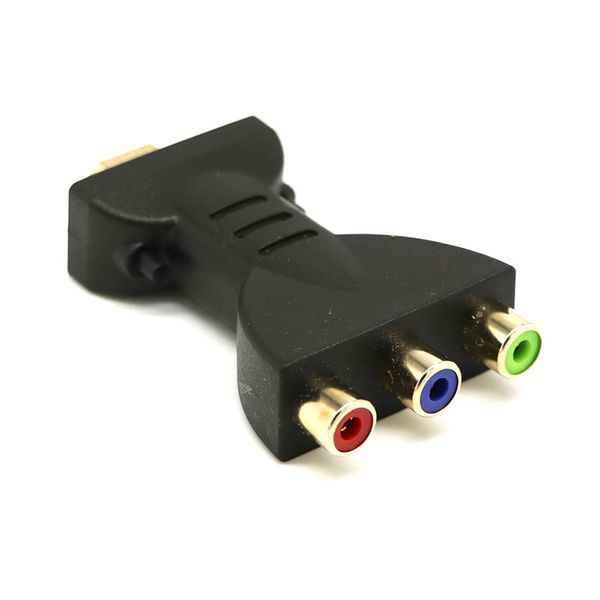 Convertitore di componenti AV da HDTV a 3 connettori RGB RCA placcati in oro di alta qualità. Adattatore audio video