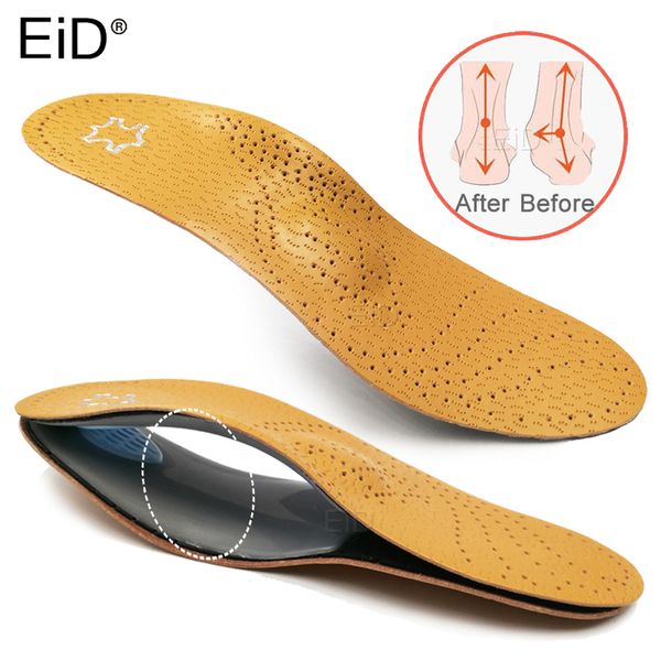 

eid leather ort ic insole for flat feet arch support orthopedic shoes sole insoles feet men women o x leg corrected 220610, White;pink