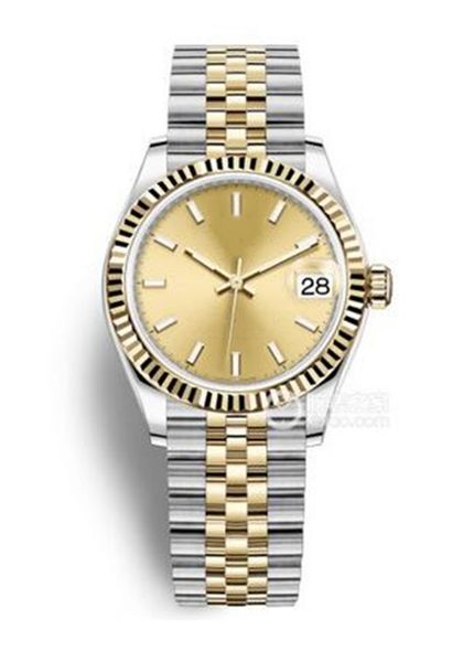 Hoge kwaliteit 28mm fashion rosd goud Dames jurk horloge saffier mechanische automatische dameshorloges Roestvrij stalen band br251s