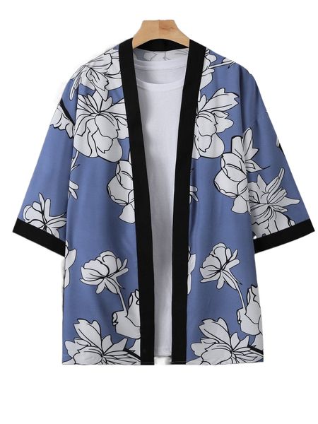 

men floral print kimono without tee o4no#, White;black