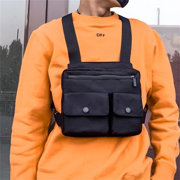 

men oxford chest bag outdoor hiphop tactical streetwear vest chest rig bags women functional waistcoat chest utility pack 201118