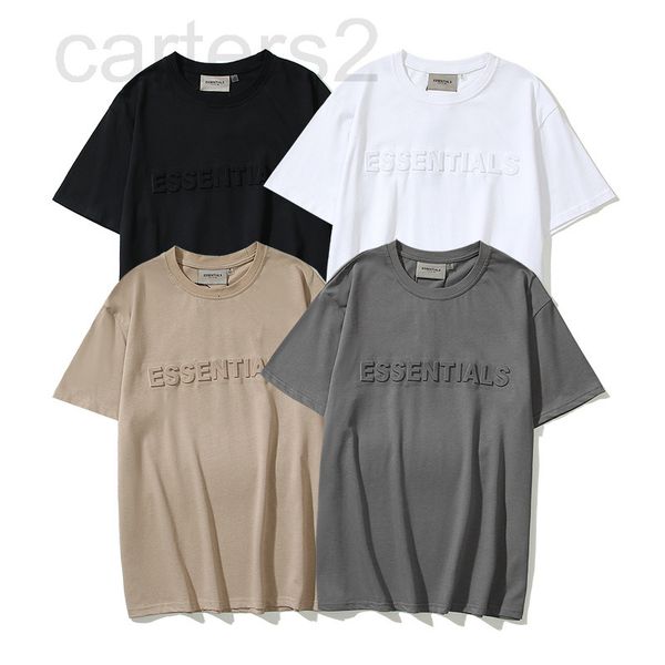 

men's t-shirts designer new fog double thread essentials three-dimensional embossed short sleeve high street brand solid color summer t, White;black