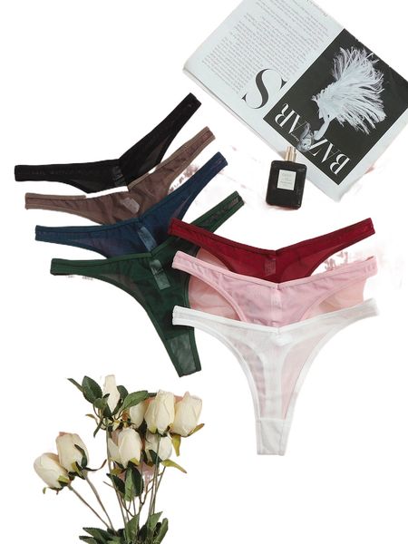 

7pack solid no show panty 45jx#, Black;red