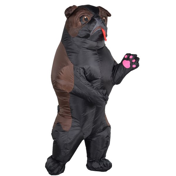 Mascote boneca traje pug cão inflável traje engraçado ar soprando shar pei terno traje fantasia vestido adorável halloween para