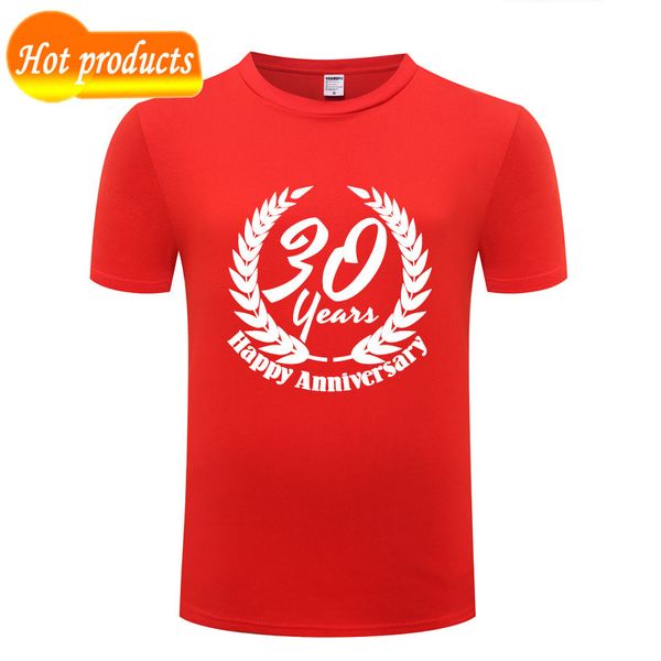 

factory direct selling tide brand clothes wholesale creative men's short sleeve t-shirt 35 years happy anniversary 30 year old gift, White;black