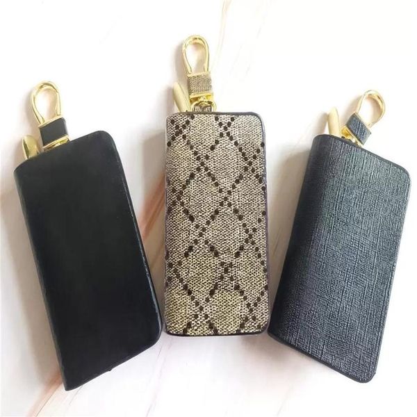 

fashion key buckle bag car keychain handmade luxury designer genuine leather keychains men women coin purse bags with box225j, Silver