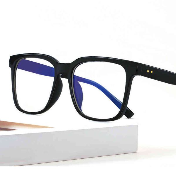 

new 2022 fashion big square frame blue light blocking oversized glass blue screen uv protection lens luxury eye glass, White;black