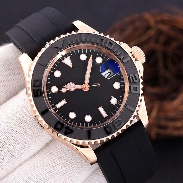 

designer watches watch luxury for men 41mm automatic mechanical ceramic bezel watches rubber strap datejust sapphire luminous swimming wrist, Slivery;golden