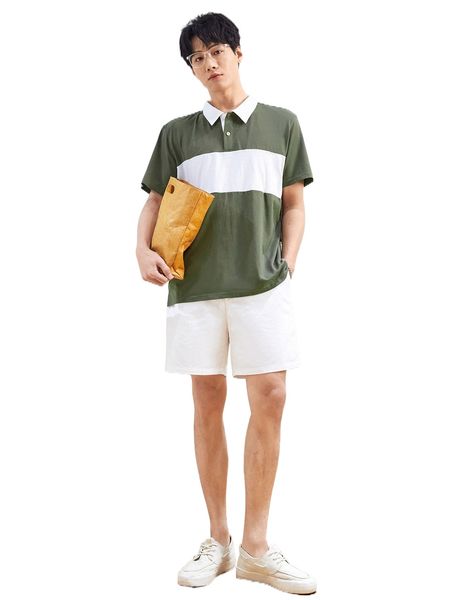

men color block polo shirt k5mn#, White;black