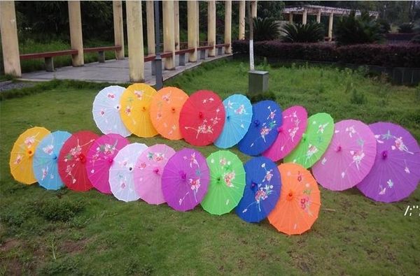 Oriental Parasol Wedding Props Fabric Umbrella para Party Photography Decoration Umbrella Candy Colors Blank DIY Personalizar JLA13496