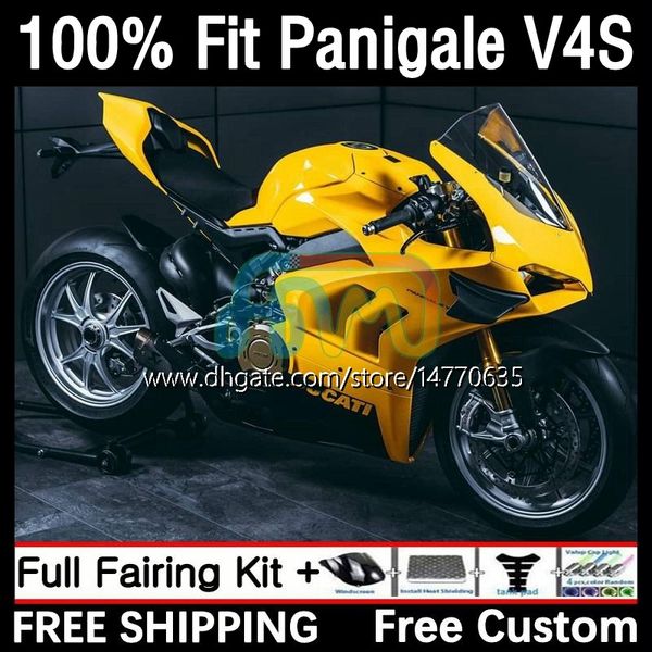 OEM-Karosserie für Ducati Panigale V 4 V4 S R V4S V4R 2018 2019 2020 2021 Body Kit 1DH.6 STREET FIGHT V4-S V4-R 18-21 V-4S V-4R 18 19 20 21 Injektionsform Form Gloss Gelb Gelb