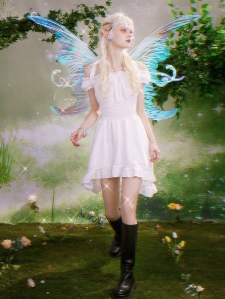 

romwe off the shoulder shirred ruffle hem dress e0uv#, Black;gray