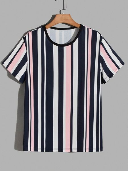 

men random block striped tee z8du#, White;black