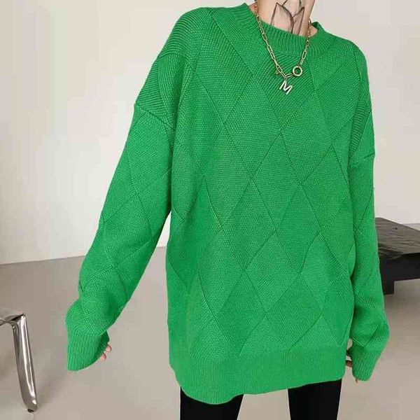 

bv green sweater pullover sweater knitted triangle male and female couple loose os lazy style, White;black