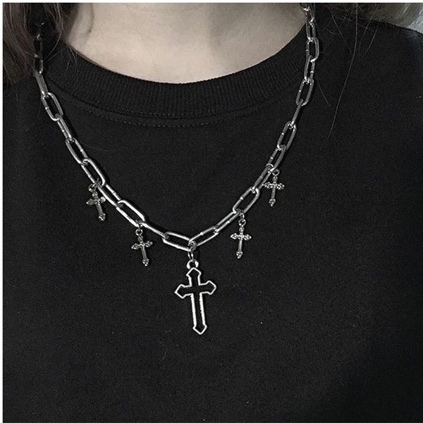 

chains retro street scold wind necklace fashion jesus cross all-match necklace female, Silver
