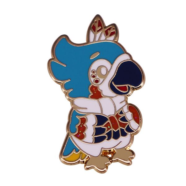 

legend of zeldas rito kass hard enamel pin kawaii cartoon birdman animal bird brooch breath of the wilds badge jewelry gift, Blue