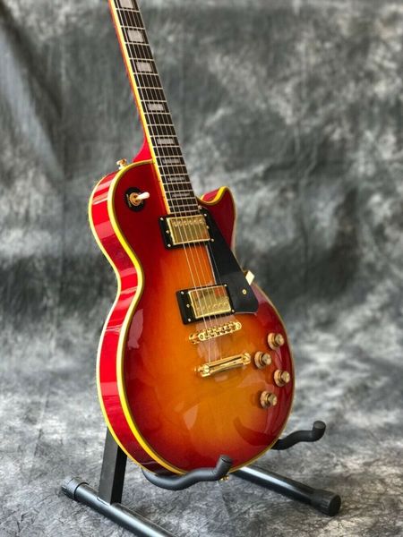

diy brand new yellow bound yellow logo 6 string lp electric guitar