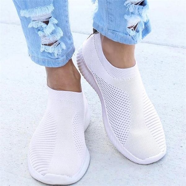 

women flat slip on woman lightweight white summer autumn casual chaussures femme basket flats shoes 220708, Black