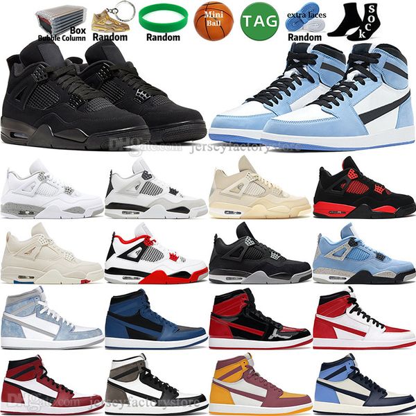 

black cat white oreo sail military 4 4s mens basketball shoes 1 1s university blue patent bred canyon purple mocha fire red thunder men