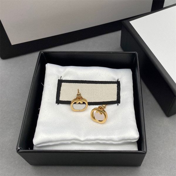 

designer womens hoops earrings fashion brand double letter charm earring women retro luxurys jewelry earrings studs girl party gift, Golden;silver