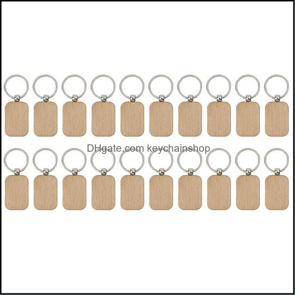 

keychains fashion accessories 20pcs blank wooden keychain diy key tag anti-lost wood gift drop delivery 2021 6syhx, Silver