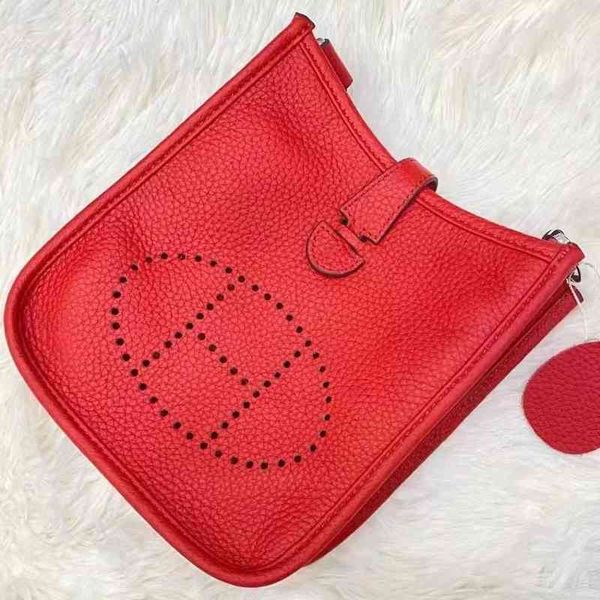

explosive fashion bags heme high end layer togo cow leather bucket bag evelyn women's litchi pattern h hollow out one shoulder cross