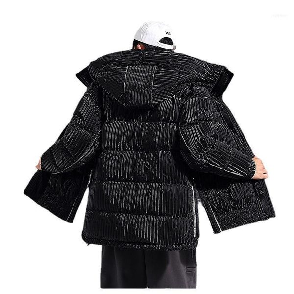 Men Parkas 2022 Juventude jovem e brilhante Jaqueta moderna Moda Moda preta espessada casaco parka 90% de pato branco roupas