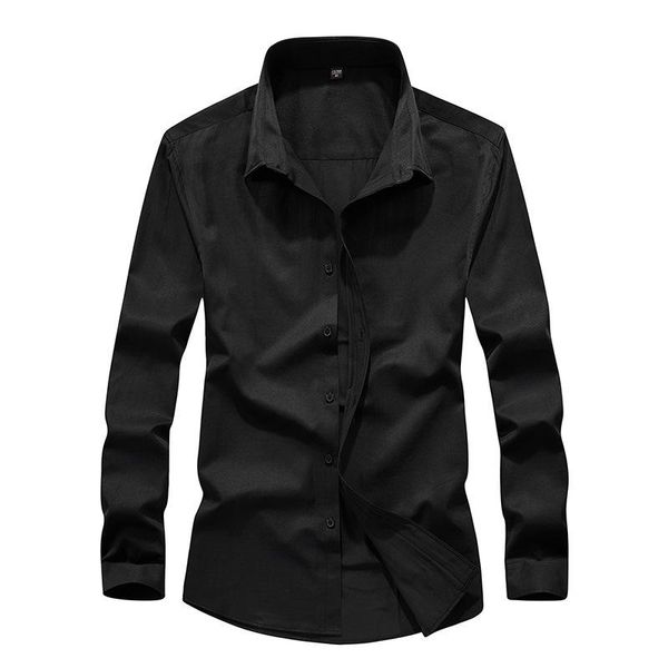 

shirts men casual men long sleeve shirt solid color business office formal dress plus size 5xl aa, White;black