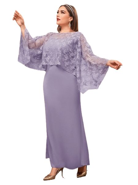 

plus floral mesh & dress a3zr#, Black