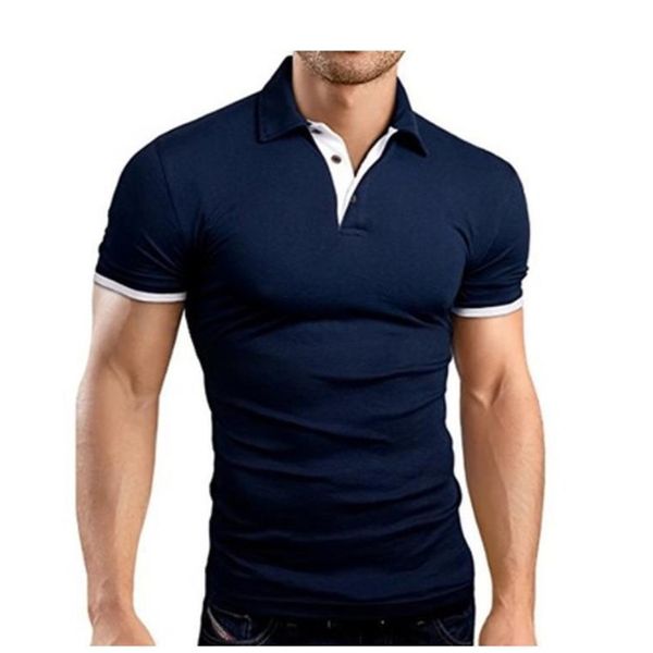 UYUK Estate Manica Corta Polo Uomo Moda Polo Casual Slim Tinta Unita Affari Polo da Uomo Abbigliamento Uomo 220408