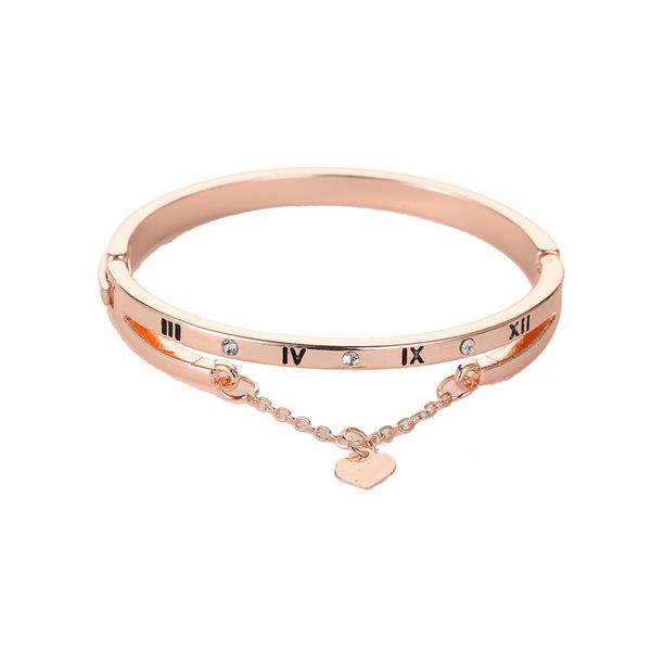 Rose Gold Edelstahl Armbänder Armreifen Weibliche Herz Für Immer Liebe Marke Charm Armband für Frauen Berühmte Schmuck mode geschenke