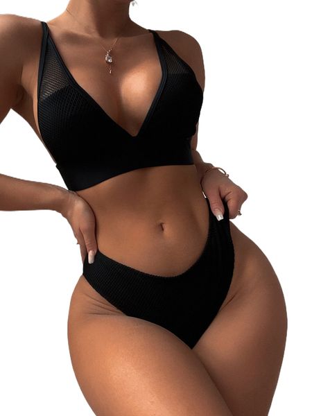 

solid bikini swimsuit f1lb#, White;black
