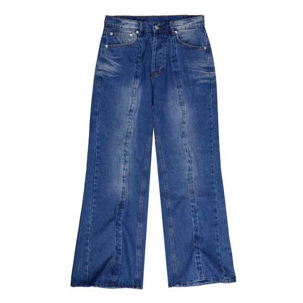 

22ss straight blue washed jeans men women eu size heavy fabric jeans high street four seasons, Black;brown
