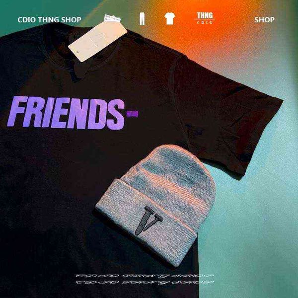 

factory t shirt v purple back big v20ss miami limited t-shirt high street hip hop beauty trend loose couple short sleeve, White;black