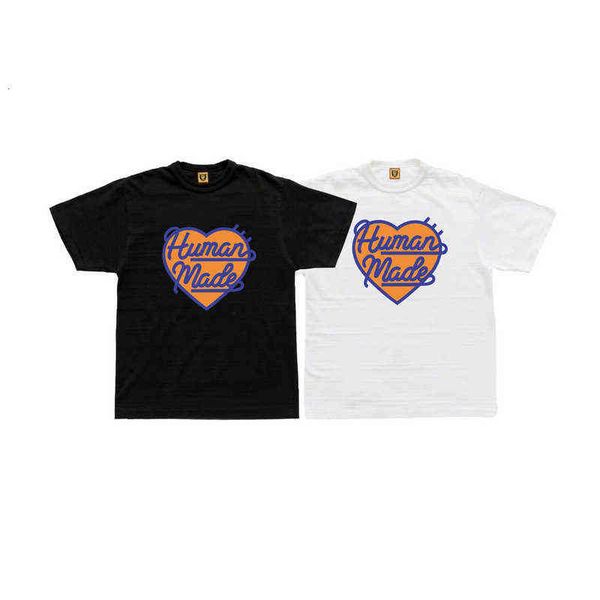 

made human cursive letters big love round neck loose men's and women's short sleeved t-shirt, White;black