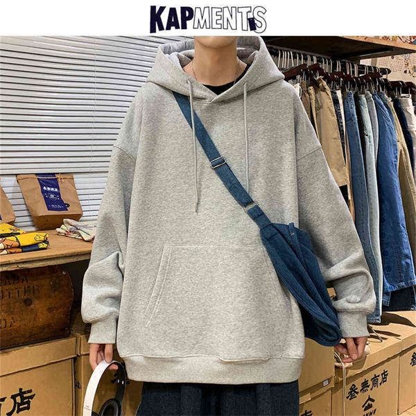 

kapments oversized solid 12 colors hooded hoodies for men mens streetwear harajuku sweatshirts clothes male black pullover 211106