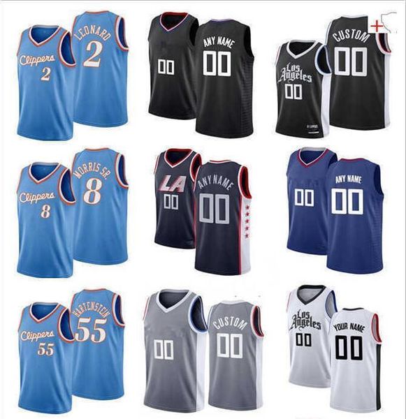 

75th custom men women youth la''clippers''23 robert covington 22 rodney hood 8 morris sr. isaiah 55 hartenstein basketba, Black;red
