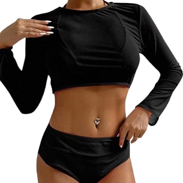 

women's bikini high waist 3 piece swimsuits bathing suits wrap fashion swimwear 04ot#, White;black