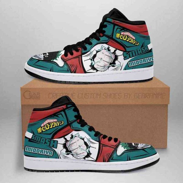 

izuku midoriya sneakers skill my hero academia anime shoes, Black