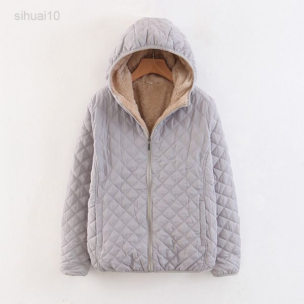 

women winter hooded parka outfit jacket warm fleece lined buffer jacket thickened windproof parka 2022 spring autumn winter l220725, Black