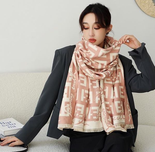 

22ss 20style fashion designer presbyopia letter print cotton scarf winter warm thicken chiffon women scarves cashmere wool autumn winter, Blue;gray