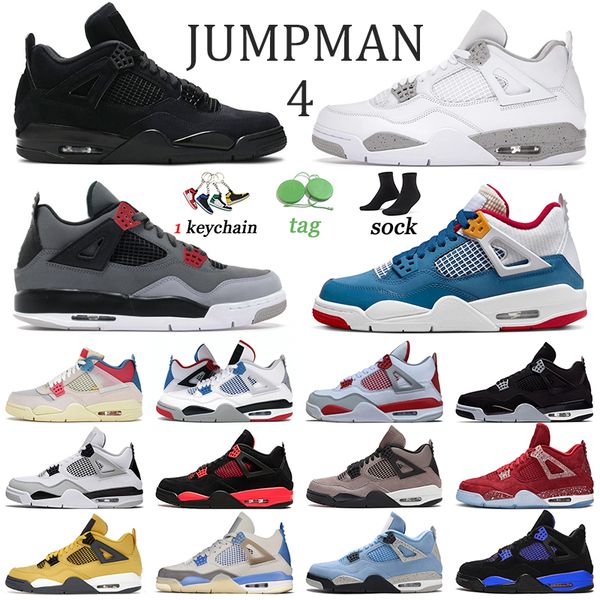 

jumpman 4 basketball shoes j4 mens 4s black cat red thunder women trainers new bred infrared sports midnight navy white oreo messy room snea