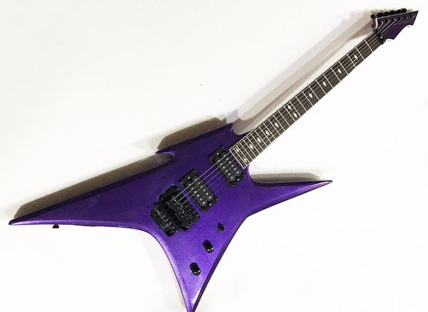 

4 strings purple electric bass guitar with rosewood fretboard