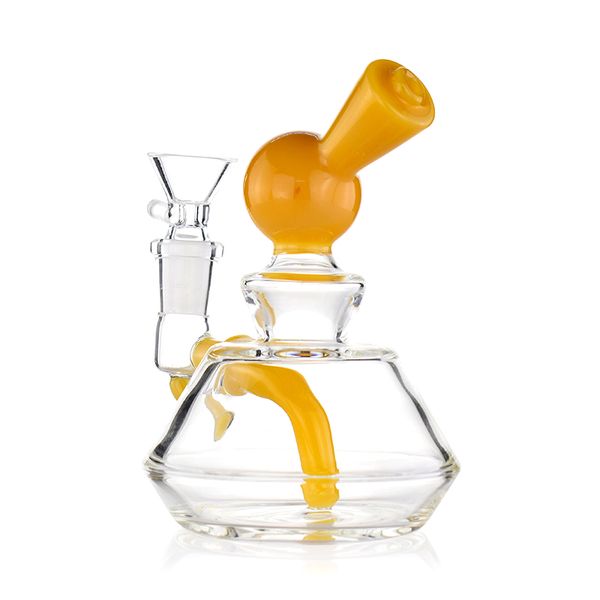 Vivace bocchino giallo da 5,3 pollici Dab Rig: vetro spesso, giunto femmina da 14 mm