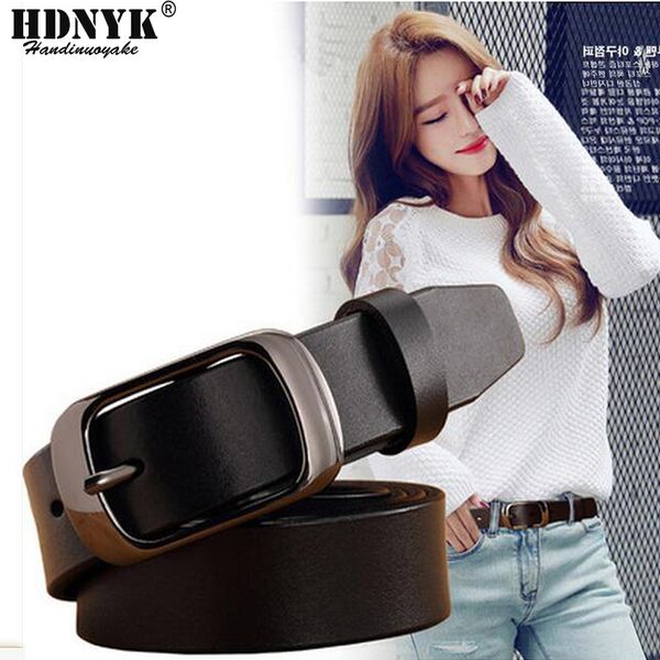 

sell black buckle fashion wide genuine leather belt woman vintage cow skin belts women strap female for jeans 220407, Black;brown