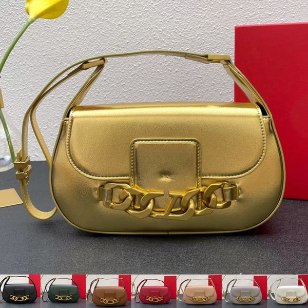 

flip crossbody bags women plain shoulder bag baguette handbag wallets first layer cowhide leather front chain magnetic buckle purse
