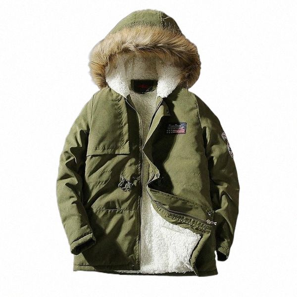 

men's jackets winter military long jacket coat for men fleece lined fur hood streetwear m-5xl japanese style mens clothing o6lu#, Black;brown